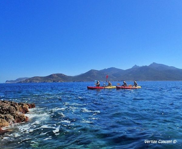 Kayak à Galéria près de Calvi en Corse du nord